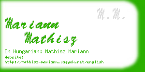 mariann mathisz business card